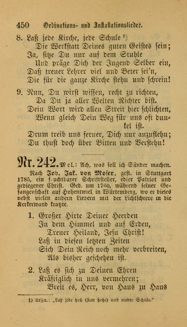 Deutsches Gesangbuch: eine auswahl geistlicher Lieder aus allen Zeiten der Christlichen Kirche für kirchliche und häusliche Gebrauch (Neue, verb. und verm. Aufl) page 450