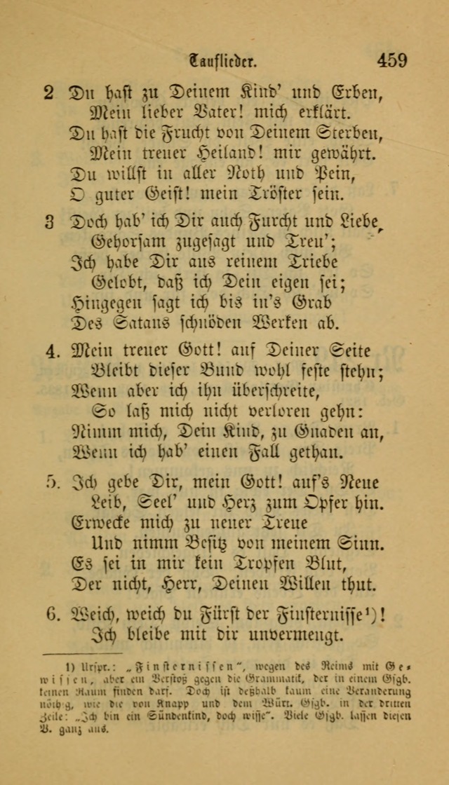 Deutsches Gesangbuch: eine auswahl geistlicher Lieder aus allen Zeiten der Christlichen Kirche für kirchliche und häusliche Gebrauch (Neue, verb. und verm. Aufl) page 459