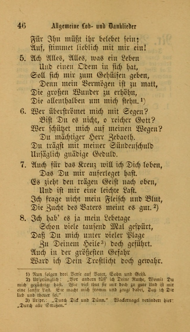 Deutsches Gesangbuch: eine auswahl geistlicher Lieder aus allen Zeiten der Christlichen Kirche für kirchliche und häusliche Gebrauch (Neue, verb. und verm. Aufl) page 46