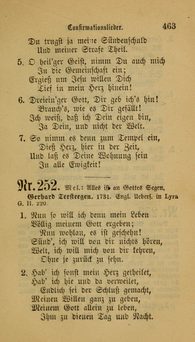 Deutsches Gesangbuch: eine auswahl geistlicher Lieder aus allen Zeiten der Christlichen Kirche für kirchliche und häusliche Gebrauch (Neue, verb. und verm. Aufl) page 465