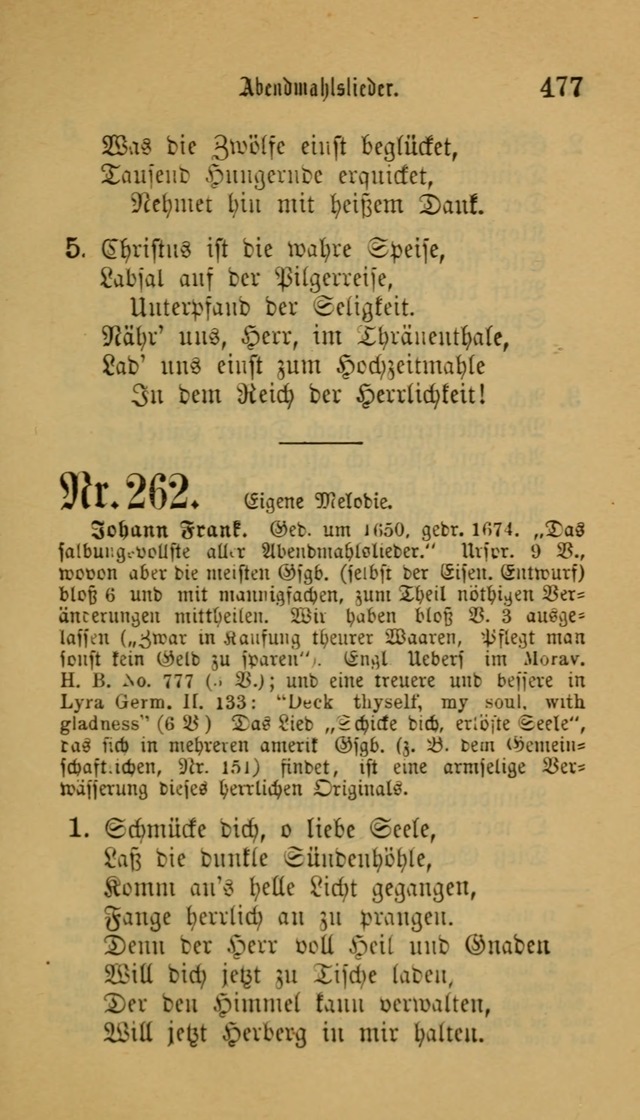 Deutsches Gesangbuch: eine auswahl geistlicher Lieder aus allen Zeiten der Christlichen Kirche für kirchliche und häusliche Gebrauch (Neue, verb. und verm. Aufl) page 479