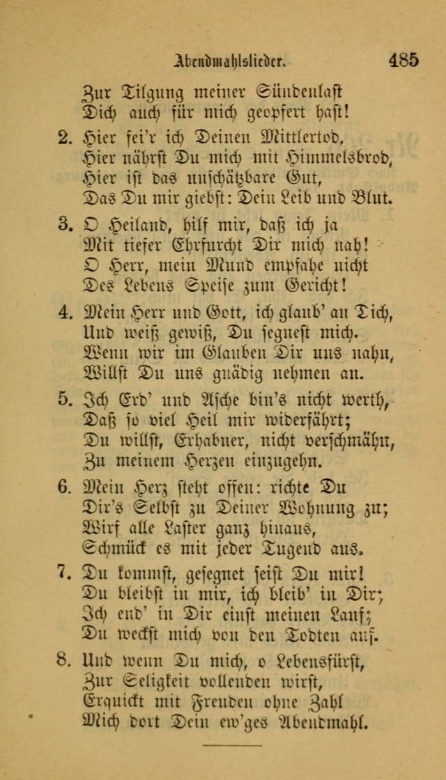 Deutsches Gesangbuch: eine auswahl geistlicher Lieder aus allen Zeiten der Christlichen Kirche für kirchliche und häusliche Gebrauch (Neue, verb. und verm. Aufl) page 487