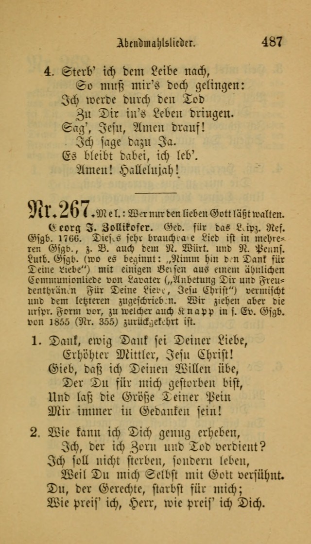 Deutsches Gesangbuch: eine auswahl geistlicher Lieder aus allen Zeiten der Christlichen Kirche für kirchliche und häusliche Gebrauch (Neue, verb. und verm. Aufl) page 489