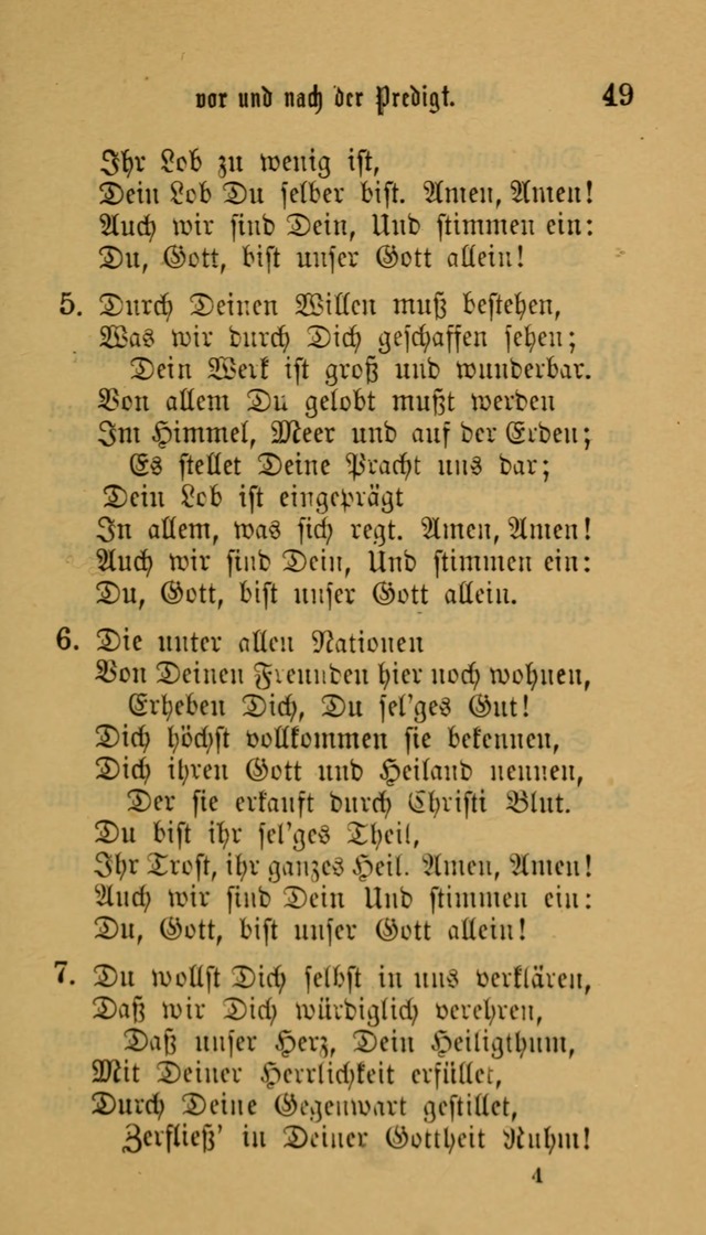 Deutsches Gesangbuch: eine auswahl geistlicher Lieder aus allen Zeiten der Christlichen Kirche für kirchliche und häusliche Gebrauch (Neue, verb. und verm. Aufl) page 49