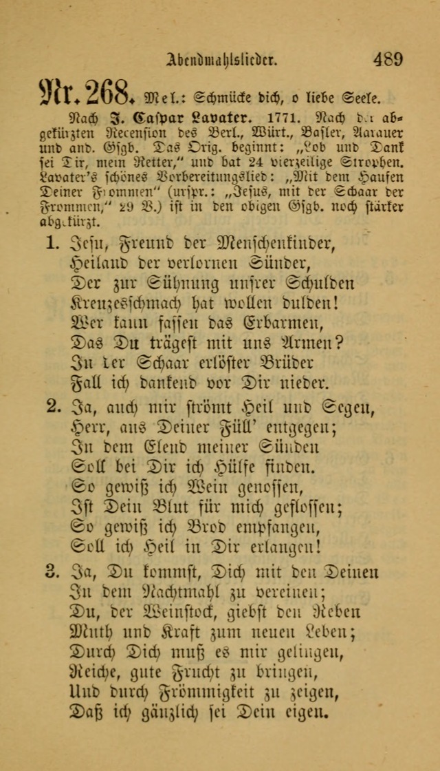 Deutsches Gesangbuch: eine auswahl geistlicher Lieder aus allen Zeiten der Christlichen Kirche für kirchliche und häusliche Gebrauch (Neue, verb. und verm. Aufl) page 491