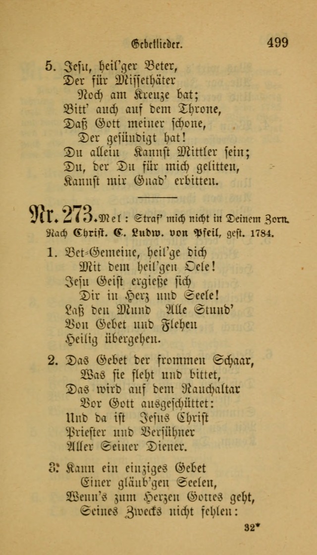 Deutsches Gesangbuch: eine auswahl geistlicher Lieder aus allen Zeiten der Christlichen Kirche für kirchliche und häusliche Gebrauch (Neue, verb. und verm. Aufl) page 501