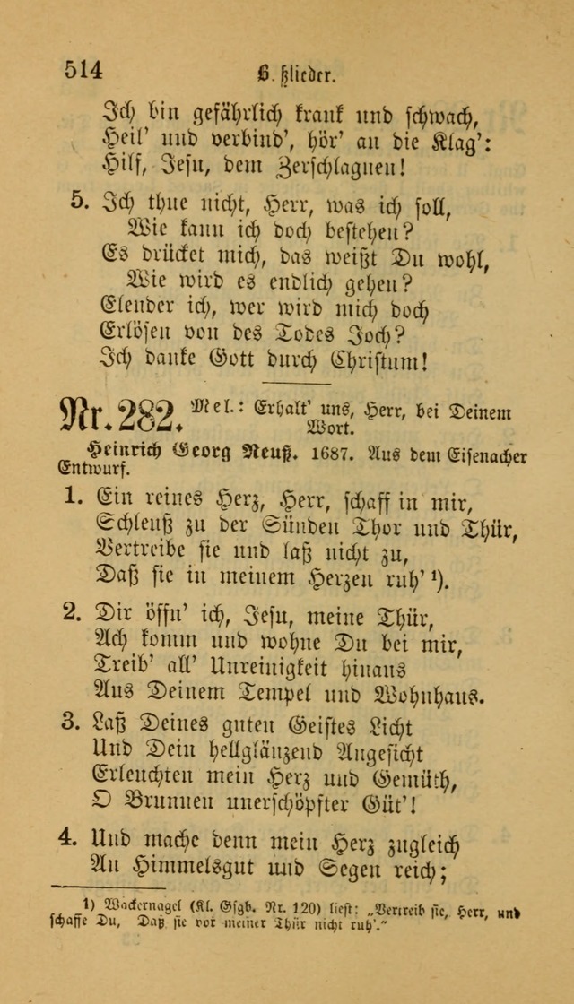 Deutsches Gesangbuch: eine auswahl geistlicher Lieder aus allen Zeiten der Christlichen Kirche für kirchliche und häusliche Gebrauch (Neue, verb. und verm. Aufl) page 516