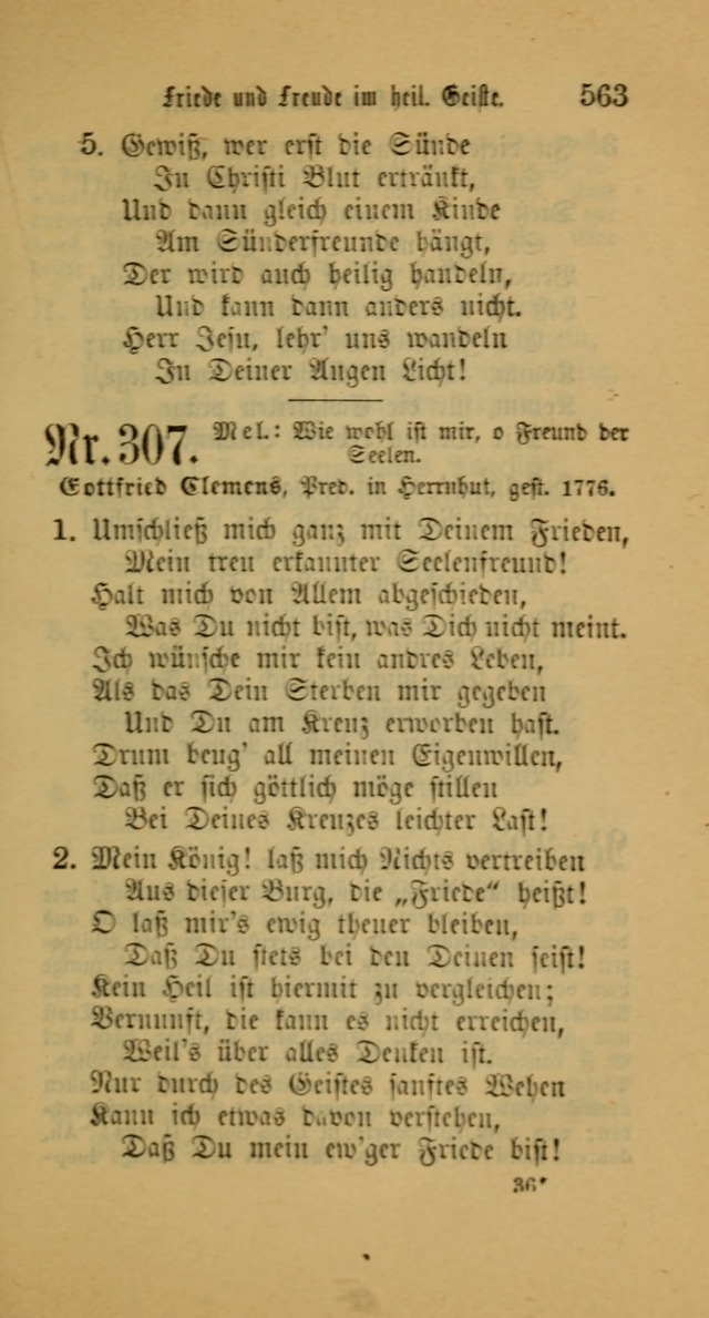 Deutsches Gesangbuch: eine auswahl geistlicher Lieder aus allen Zeiten der Christlichen Kirche für kirchliche und häusliche Gebrauch (Neue, verb. und verm. Aufl) page 565