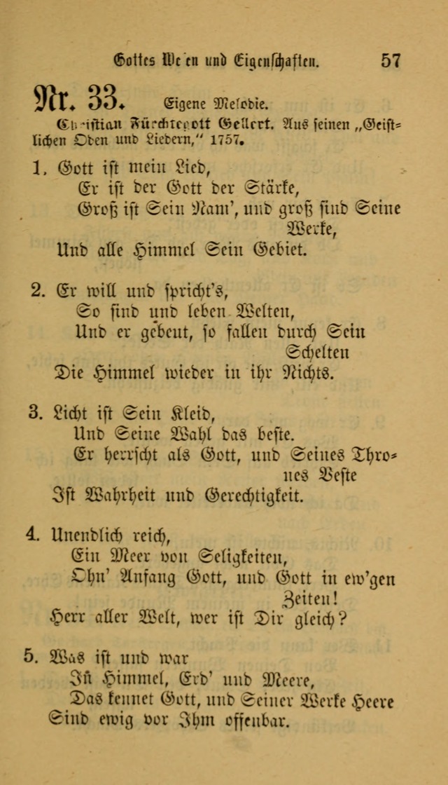 Deutsches Gesangbuch: eine auswahl geistlicher Lieder aus allen Zeiten der Christlichen Kirche für kirchliche und häusliche Gebrauch (Neue, verb. und verm. Aufl) page 57