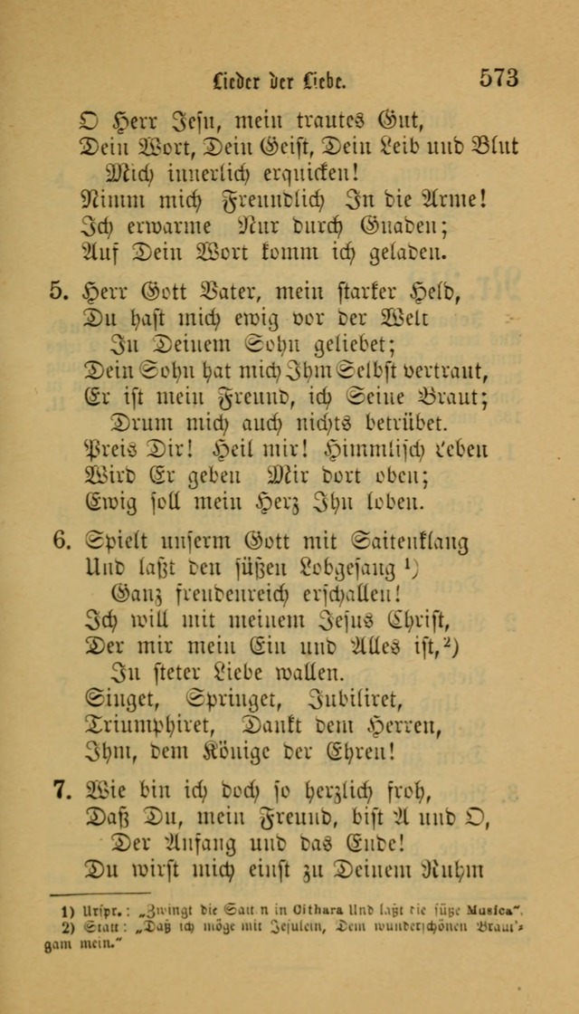 Deutsches Gesangbuch: eine auswahl geistlicher Lieder aus allen Zeiten der Christlichen Kirche für kirchliche und häusliche Gebrauch (Neue, verb. und verm. Aufl) page 575