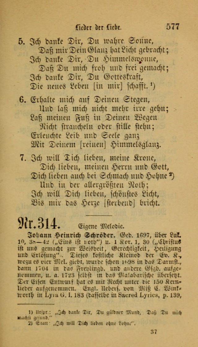 Deutsches Gesangbuch: eine auswahl geistlicher Lieder aus allen Zeiten der Christlichen Kirche für kirchliche und häusliche Gebrauch (Neue, verb. und verm. Aufl) page 579