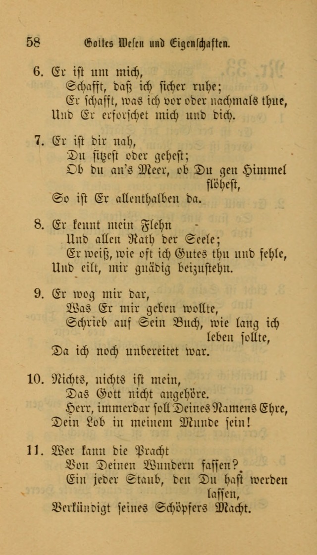 Deutsches Gesangbuch: eine auswahl geistlicher Lieder aus allen Zeiten der Christlichen Kirche für kirchliche und häusliche Gebrauch (Neue, verb. und verm. Aufl) page 58