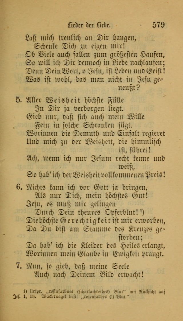 Deutsches Gesangbuch: eine auswahl geistlicher Lieder aus allen Zeiten der Christlichen Kirche für kirchliche und häusliche Gebrauch (Neue, verb. und verm. Aufl) page 581