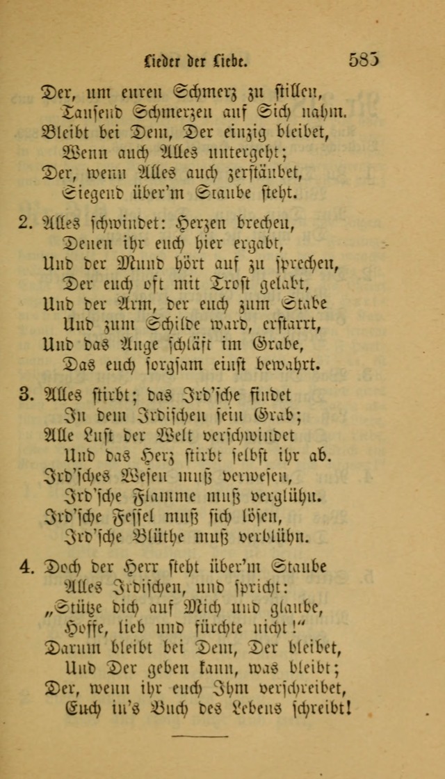 Deutsches Gesangbuch: eine auswahl geistlicher Lieder aus allen Zeiten der Christlichen Kirche für kirchliche und häusliche Gebrauch (Neue, verb. und verm. Aufl) page 587