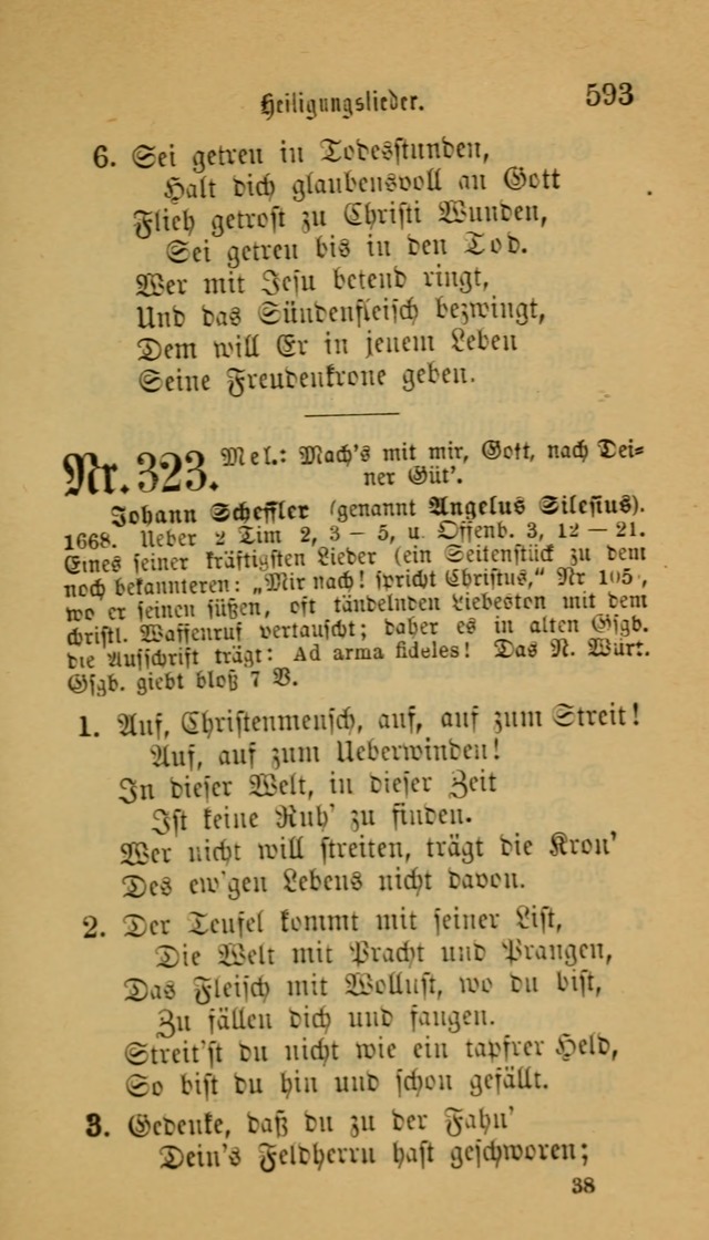 Deutsches Gesangbuch: eine auswahl geistlicher Lieder aus allen Zeiten der Christlichen Kirche für kirchliche und häusliche Gebrauch (Neue, verb. und verm. Aufl) page 595