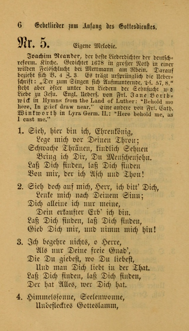 Deutsches Gesangbuch: eine auswahl geistlicher Lieder aus allen Zeiten der Christlichen Kirche für kirchliche und häusliche Gebrauch (Neue, verb. und verm. Aufl) page 6