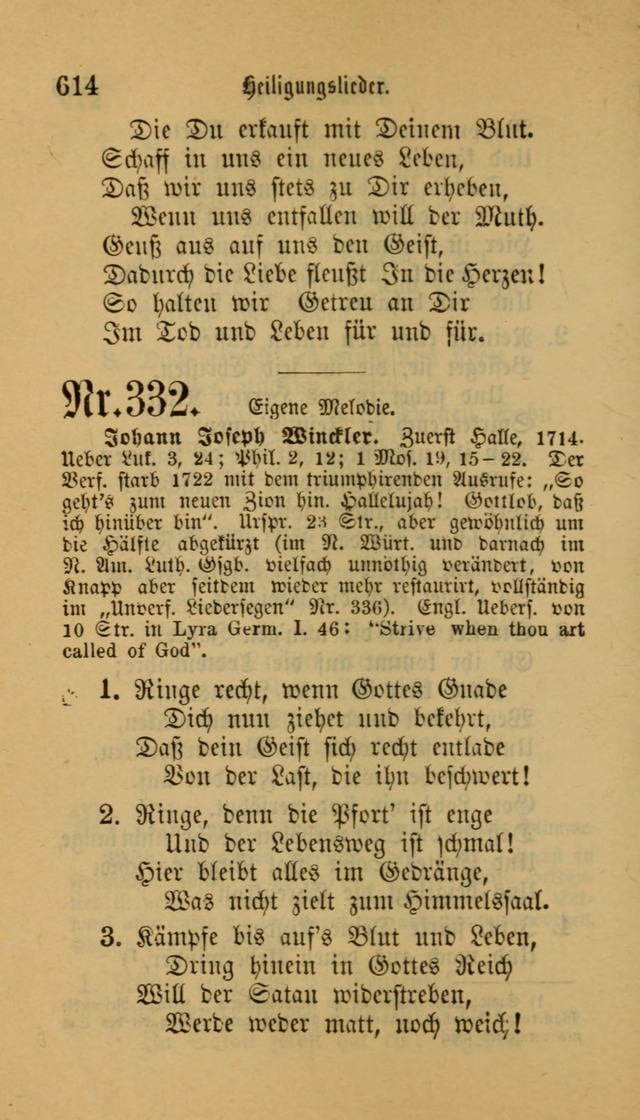 Deutsches Gesangbuch: eine auswahl geistlicher Lieder aus allen Zeiten der Christlichen Kirche für kirchliche und häusliche Gebrauch (Neue, verb. und verm. Aufl) page 616