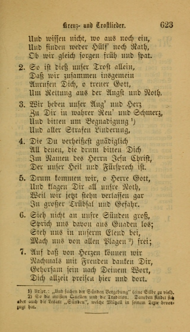 Deutsches Gesangbuch: eine auswahl geistlicher Lieder aus allen Zeiten der Christlichen Kirche für kirchliche und häusliche Gebrauch (Neue, verb. und verm. Aufl) page 625