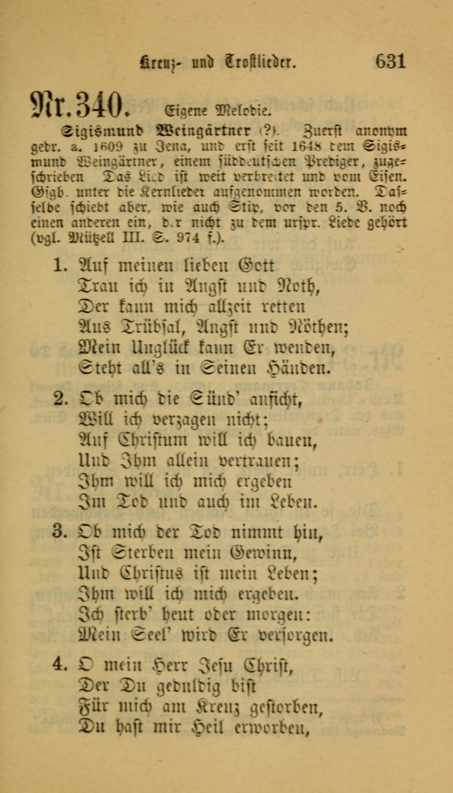 Deutsches Gesangbuch: eine auswahl geistlicher Lieder aus allen Zeiten der Christlichen Kirche für kirchliche und häusliche Gebrauch (Neue, verb. und verm. Aufl) page 633