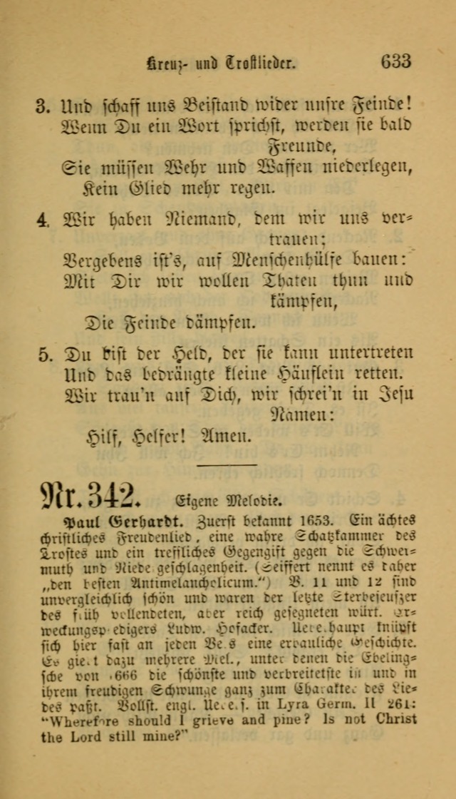 Deutsches Gesangbuch: eine auswahl geistlicher Lieder aus allen Zeiten der Christlichen Kirche für kirchliche und häusliche Gebrauch (Neue, verb. und verm. Aufl) page 635