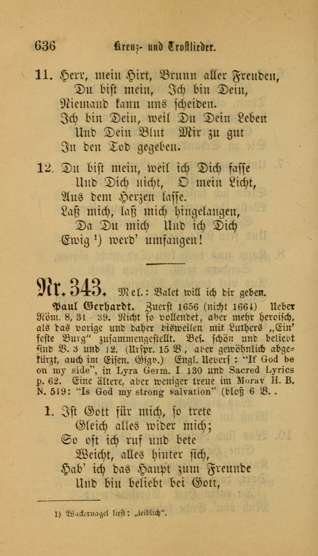 Deutsches Gesangbuch: eine auswahl geistlicher Lieder aus allen Zeiten der Christlichen Kirche für kirchliche und häusliche Gebrauch (Neue, verb. und verm. Aufl) page 638