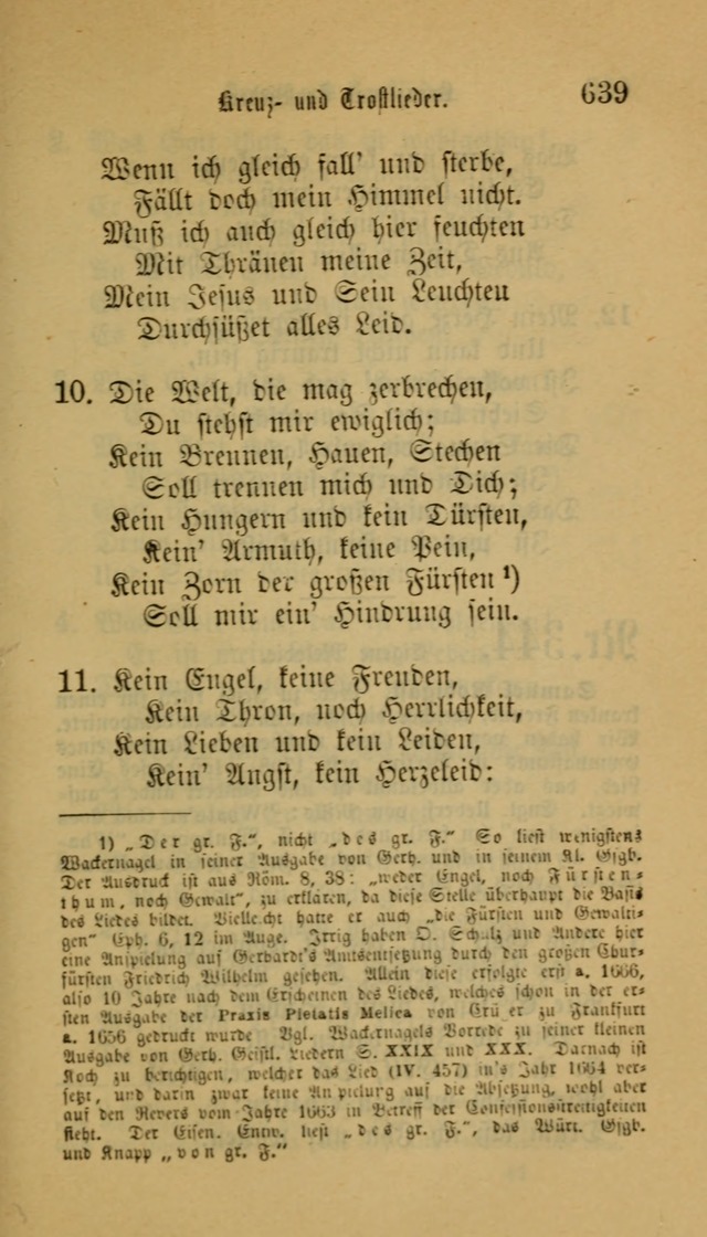 Deutsches Gesangbuch: eine auswahl geistlicher Lieder aus allen Zeiten der Christlichen Kirche für kirchliche und häusliche Gebrauch (Neue, verb. und verm. Aufl) page 641