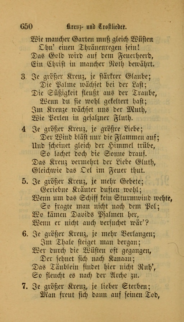 Deutsches Gesangbuch: eine auswahl geistlicher Lieder aus allen Zeiten der Christlichen Kirche für kirchliche und häusliche Gebrauch (Neue, verb. und verm. Aufl) page 652