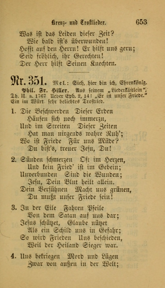 Deutsches Gesangbuch: eine auswahl geistlicher Lieder aus allen Zeiten der Christlichen Kirche für kirchliche und häusliche Gebrauch (Neue, verb. und verm. Aufl) page 655