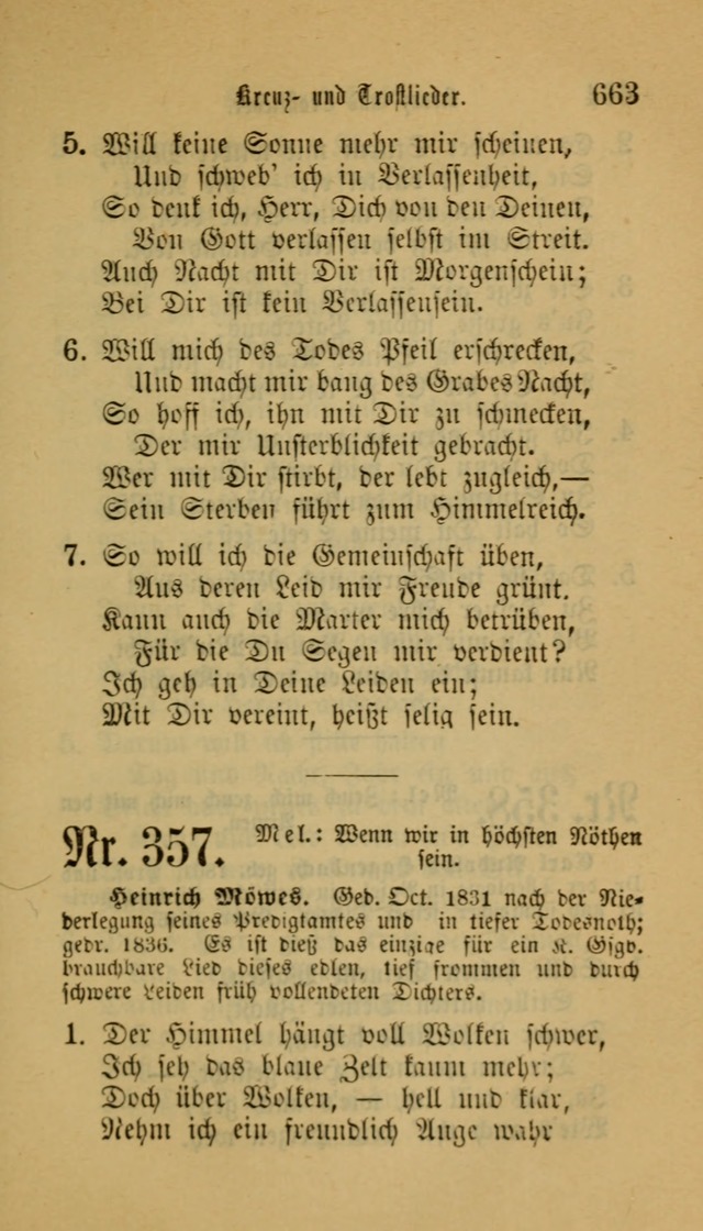 Deutsches Gesangbuch: eine auswahl geistlicher Lieder aus allen Zeiten der Christlichen Kirche für kirchliche und häusliche Gebrauch (Neue, verb. und verm. Aufl) page 665