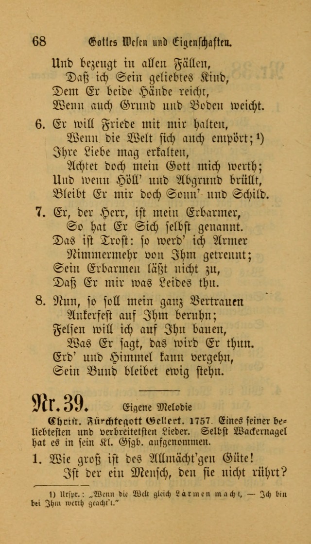 Deutsches Gesangbuch: eine auswahl geistlicher Lieder aus allen Zeiten der Christlichen Kirche für kirchliche und häusliche Gebrauch (Neue, verb. und verm. Aufl) page 68