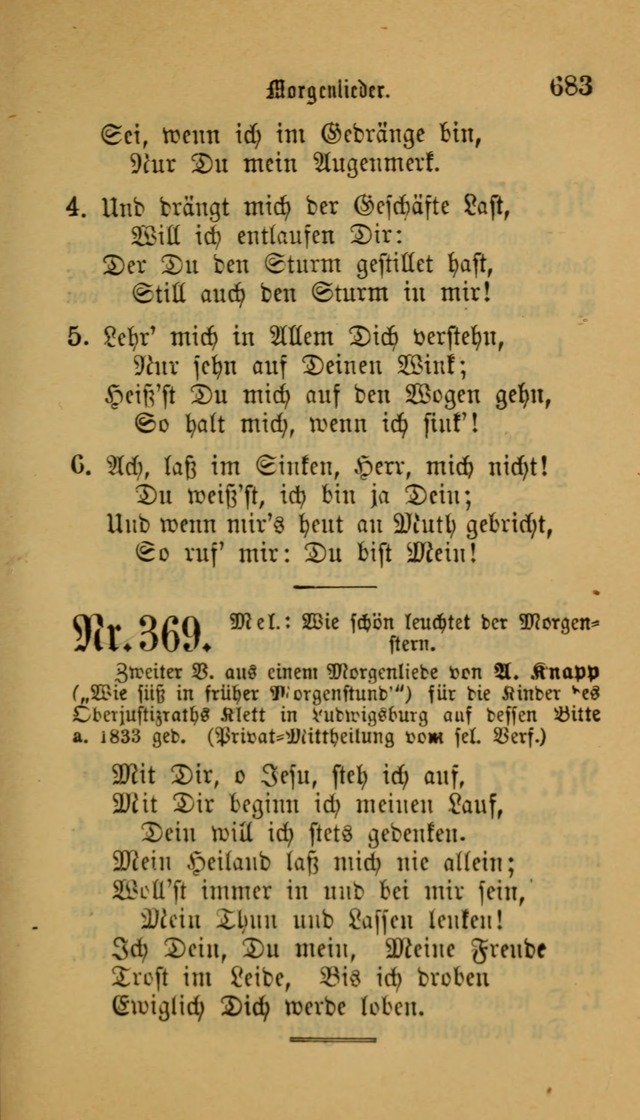 Deutsches Gesangbuch: eine auswahl geistlicher Lieder aus allen Zeiten der Christlichen Kirche für kirchliche und häusliche Gebrauch (Neue, verb. und verm. Aufl) page 685