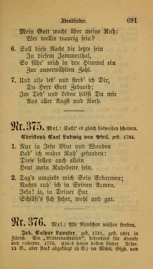 Deutsches Gesangbuch: eine auswahl geistlicher Lieder aus allen Zeiten der Christlichen Kirche für kirchliche und häusliche Gebrauch (Neue, verb. und verm. Aufl) page 693