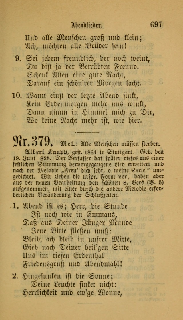 Deutsches Gesangbuch: eine auswahl geistlicher Lieder aus allen Zeiten der Christlichen Kirche für kirchliche und häusliche Gebrauch (Neue, verb. und verm. Aufl) page 699