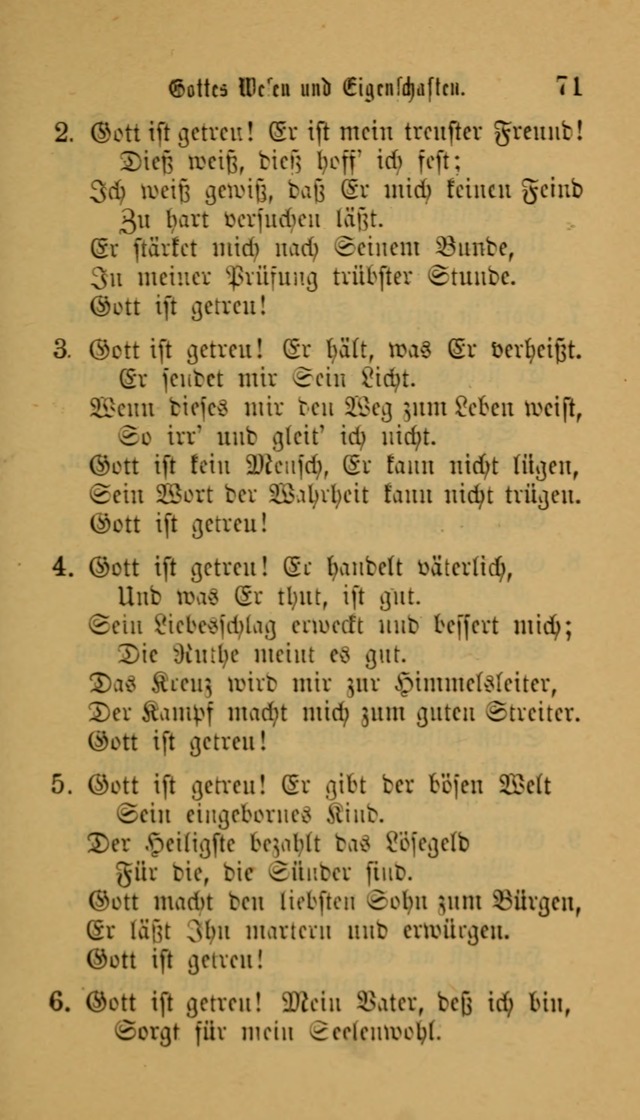 Deutsches Gesangbuch: eine auswahl geistlicher Lieder aus allen Zeiten der Christlichen Kirche für kirchliche und häusliche Gebrauch (Neue, verb. und verm. Aufl) page 71