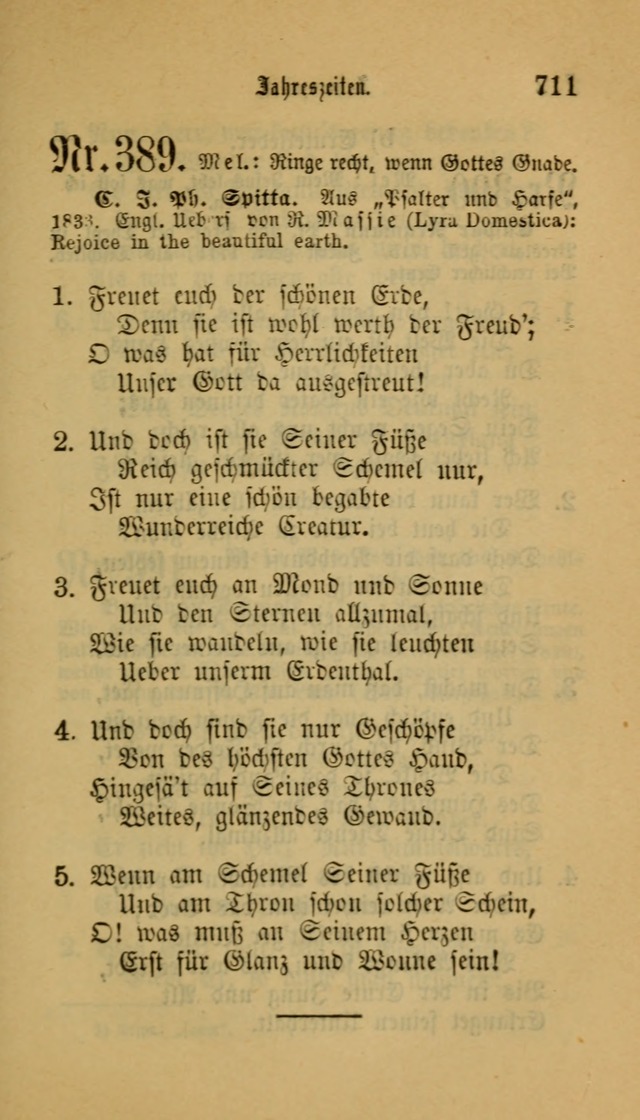 Deutsches Gesangbuch: eine auswahl geistlicher Lieder aus allen Zeiten der Christlichen Kirche für kirchliche und häusliche Gebrauch (Neue, verb. und verm. Aufl) page 713