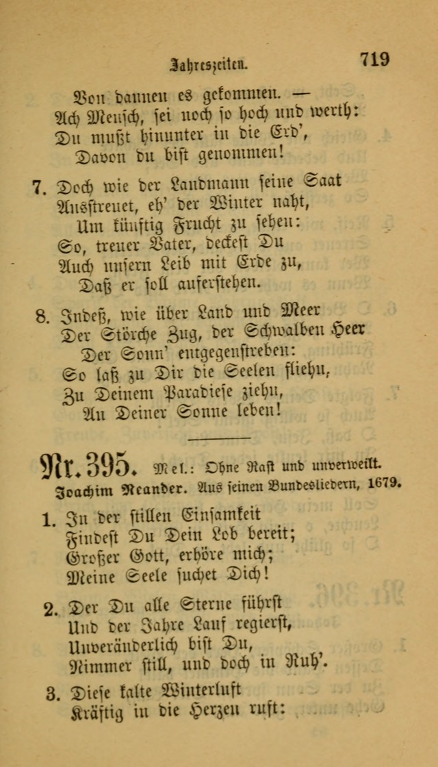 Deutsches Gesangbuch: eine auswahl geistlicher Lieder aus allen Zeiten der Christlichen Kirche für kirchliche und häusliche Gebrauch (Neue, verb. und verm. Aufl) page 721