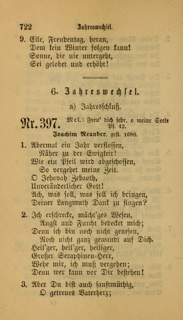 Deutsches Gesangbuch: eine auswahl geistlicher Lieder aus allen Zeiten der Christlichen Kirche für kirchliche und häusliche Gebrauch (Neue, verb. und verm. Aufl) page 724