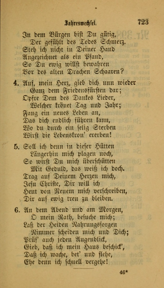 Deutsches Gesangbuch: eine auswahl geistlicher Lieder aus allen Zeiten der Christlichen Kirche für kirchliche und häusliche Gebrauch (Neue, verb. und verm. Aufl) page 725