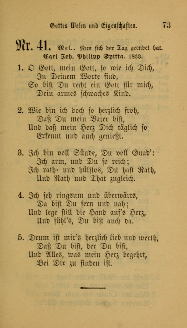 Deutsches Gesangbuch: eine auswahl geistlicher Lieder aus allen Zeiten der Christlichen Kirche für kirchliche und häusliche Gebrauch (Neue, verb. und verm. Aufl) page 73