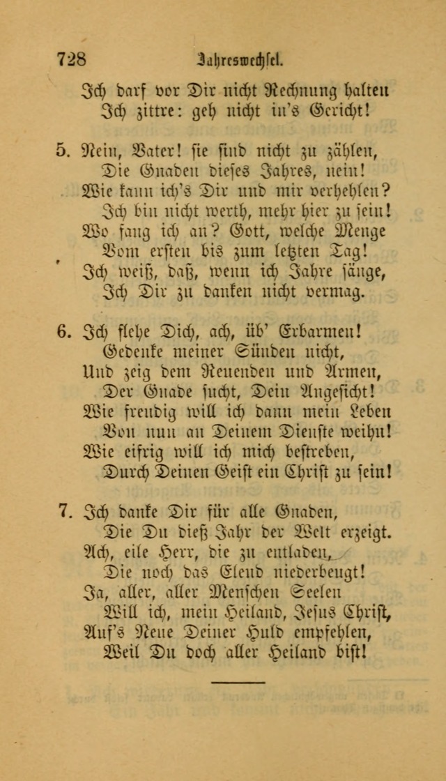 Deutsches Gesangbuch: eine auswahl geistlicher Lieder aus allen Zeiten der Christlichen Kirche für kirchliche und häusliche Gebrauch (Neue, verb. und verm. Aufl) page 730