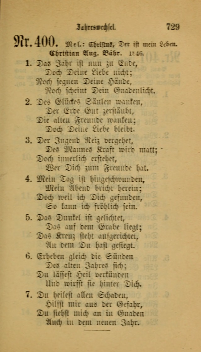 Deutsches Gesangbuch: eine auswahl geistlicher Lieder aus allen Zeiten der Christlichen Kirche für kirchliche und häusliche Gebrauch (Neue, verb. und verm. Aufl) page 731