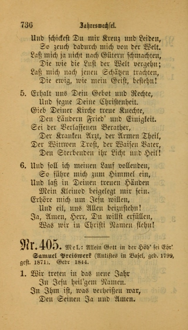 Deutsches Gesangbuch: eine auswahl geistlicher Lieder aus allen Zeiten der Christlichen Kirche für kirchliche und häusliche Gebrauch (Neue, verb. und verm. Aufl) page 738