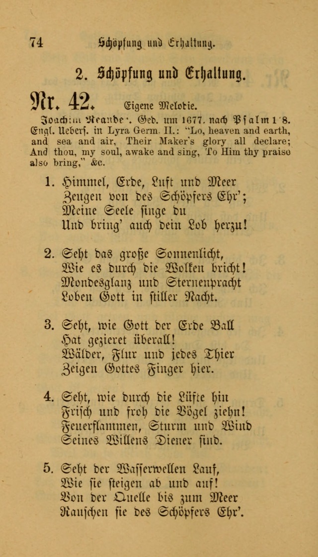 Deutsches Gesangbuch: eine auswahl geistlicher Lieder aus allen Zeiten der Christlichen Kirche für kirchliche und häusliche Gebrauch (Neue, verb. und verm. Aufl) page 74