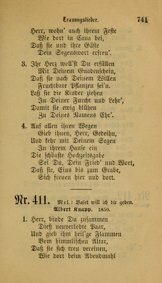 Deutsches Gesangbuch: eine auswahl geistlicher Lieder aus allen Zeiten der Christlichen Kirche für kirchliche und häusliche Gebrauch (Neue, verb. und verm. Aufl) page 743