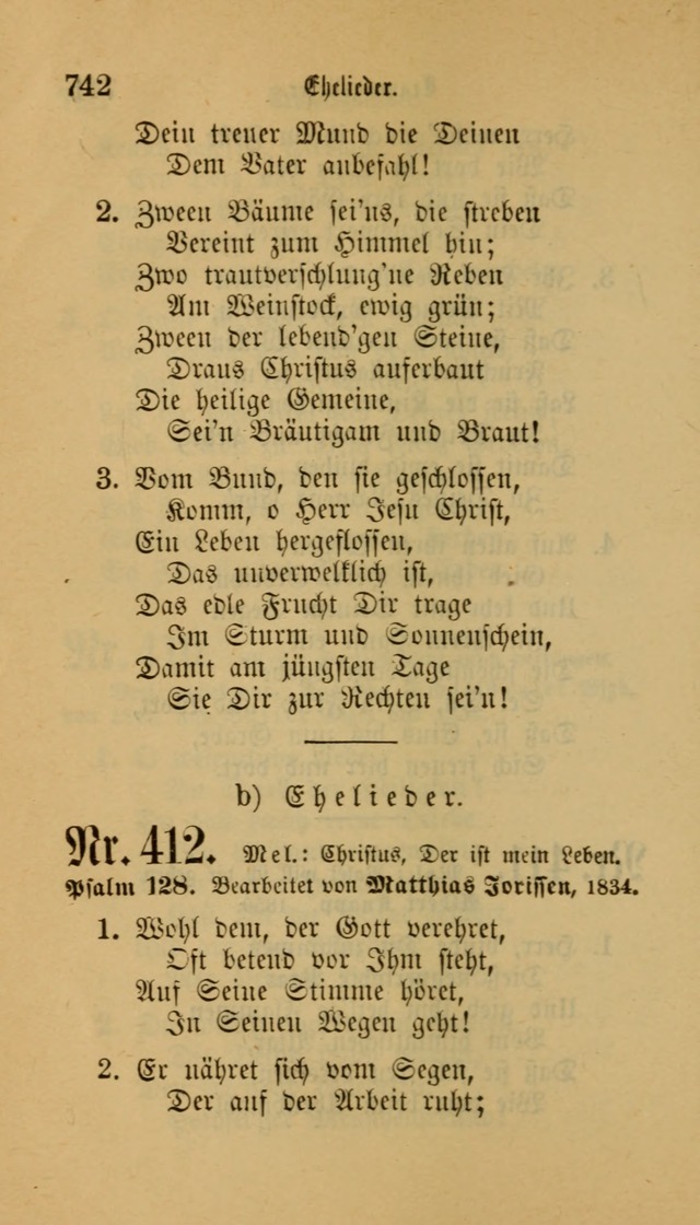 Deutsches Gesangbuch: eine auswahl geistlicher Lieder aus allen Zeiten der Christlichen Kirche für kirchliche und häusliche Gebrauch (Neue, verb. und verm. Aufl) page 744