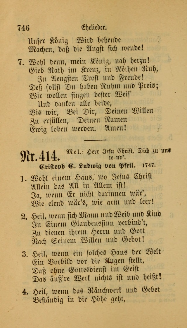 Deutsches Gesangbuch: eine auswahl geistlicher Lieder aus allen Zeiten der Christlichen Kirche für kirchliche und häusliche Gebrauch (Neue, verb. und verm. Aufl) page 748