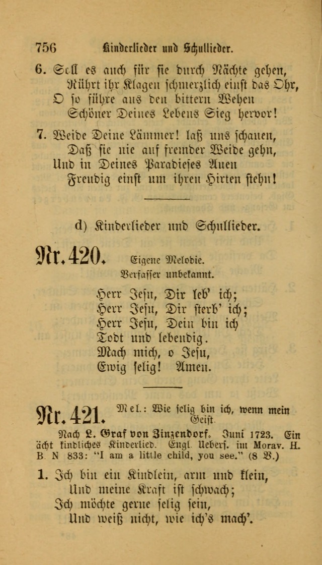 Deutsches Gesangbuch: eine auswahl geistlicher Lieder aus allen Zeiten der Christlichen Kirche für kirchliche und häusliche Gebrauch (Neue, verb. und verm. Aufl) page 758