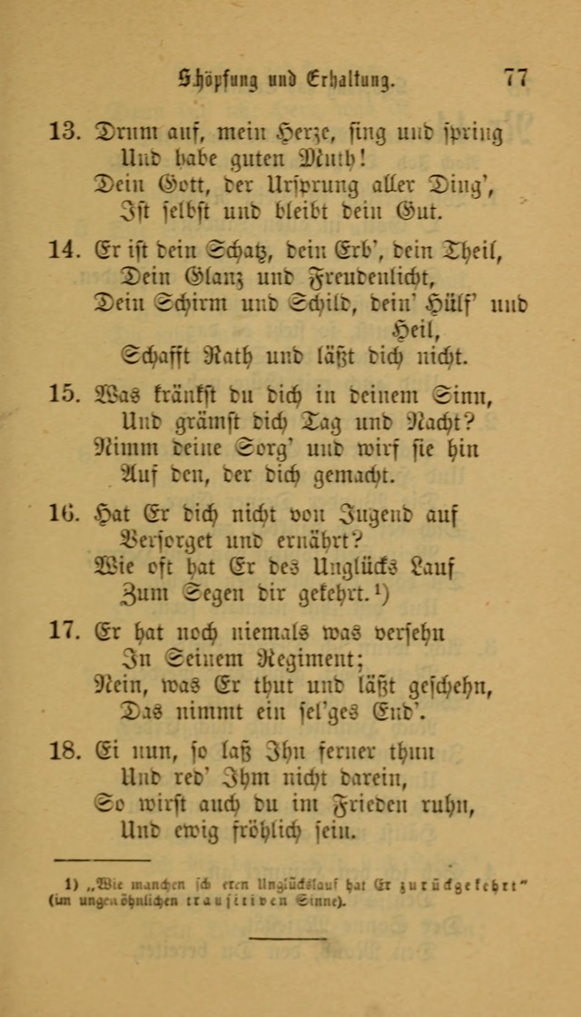 Deutsches Gesangbuch: eine auswahl geistlicher Lieder aus allen Zeiten der Christlichen Kirche für kirchliche und häusliche Gebrauch (Neue, verb. und verm. Aufl) page 77