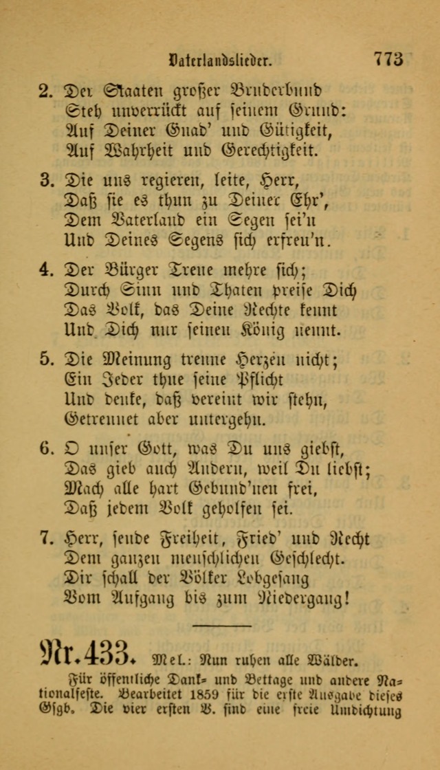 Deutsches Gesangbuch: eine auswahl geistlicher Lieder aus allen Zeiten der Christlichen Kirche für kirchliche und häusliche Gebrauch (Neue, verb. und verm. Aufl) page 775