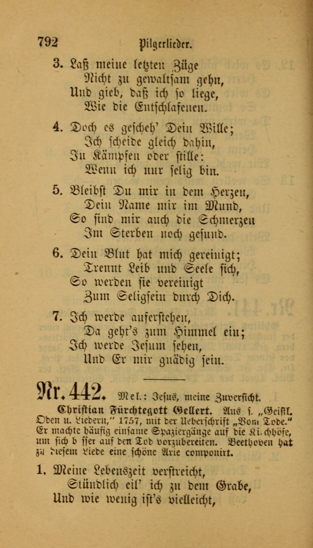 Deutsches Gesangbuch: eine auswahl geistlicher Lieder aus allen Zeiten der Christlichen Kirche für kirchliche und häusliche Gebrauch (Neue, verb. und verm. Aufl) page 794